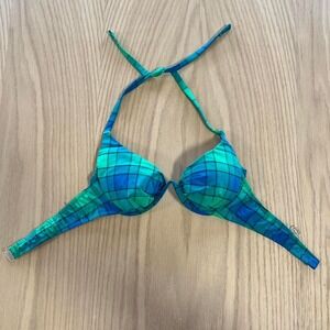 Vintage plaid bikini top